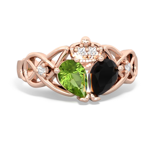 onyx-peridot claddagh ring