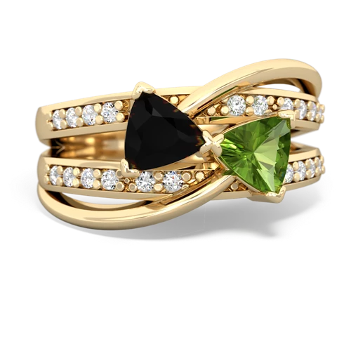 onyx-peridot couture ring