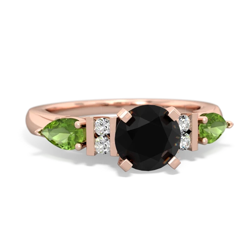 onyx-peridot engagement ring