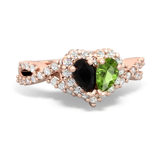 onyx-peridot engagement ring