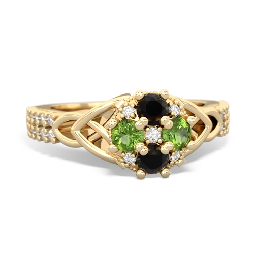 onyx-peridot engagement ring