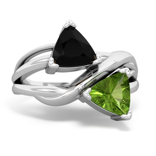 onyx-peridot filligree ring