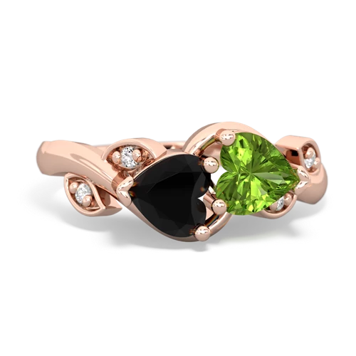 onyx-peridot floral keepsake ring