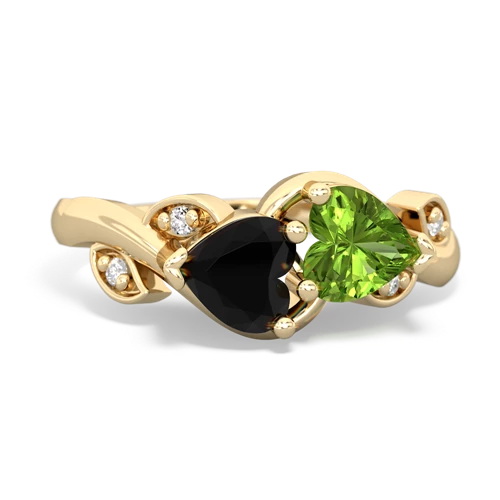 onyx-peridot floral keepsake ring