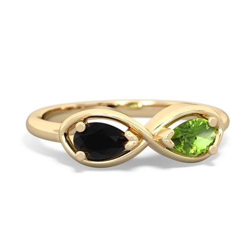 onyx-peridot infinity ring