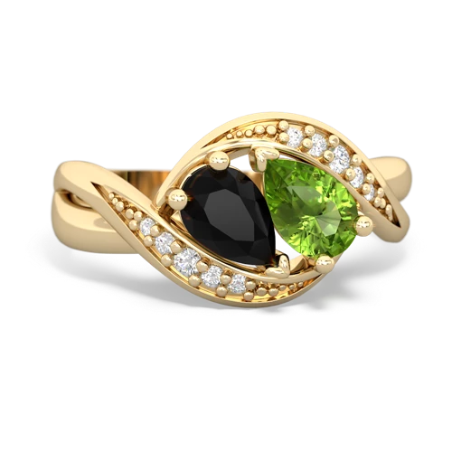 onyx-peridot keepsake curls ring