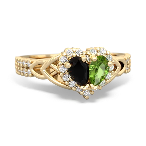 onyx-peridot keepsake engagement ring