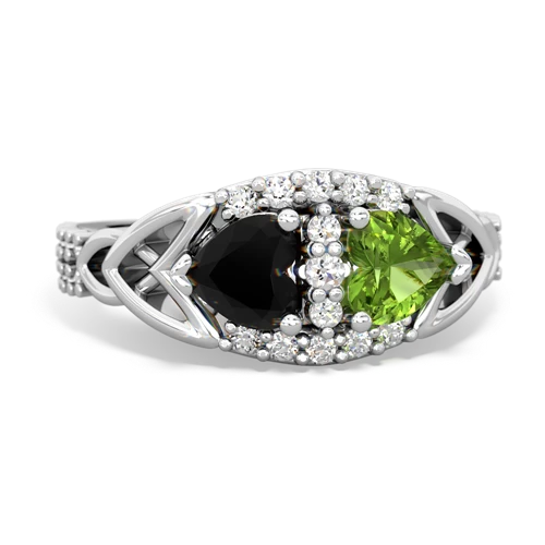 onyx-peridot keepsake engagement ring
