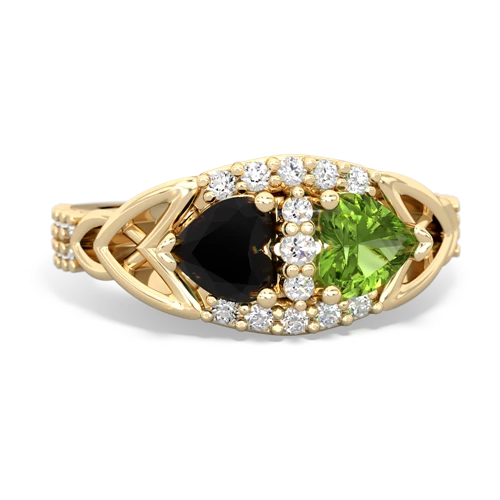 onyx-peridot keepsake engagement ring