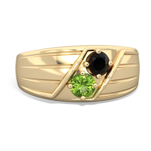 onyx-peridot mens ring