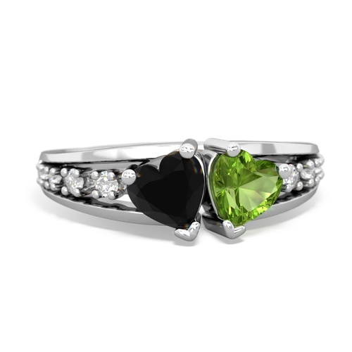 onyx-peridot modern ring