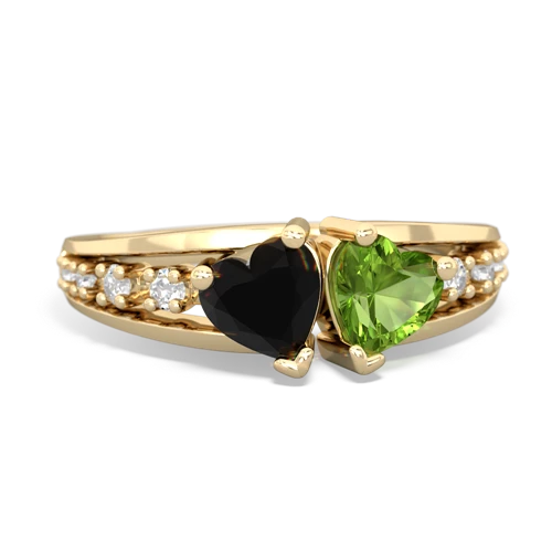 onyx-peridot modern ring