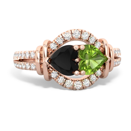 onyx-peridot pave keepsake ring