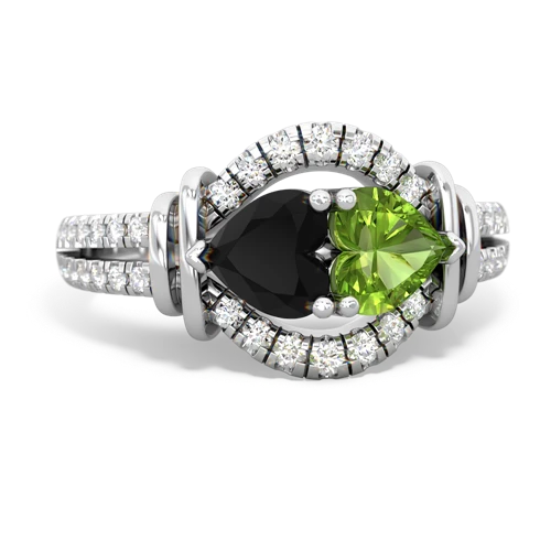 onyx-peridot pave keepsake ring