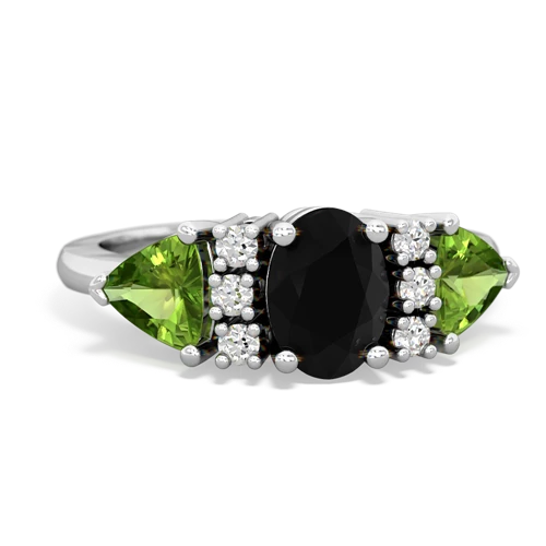 onyx-peridot timeless ring