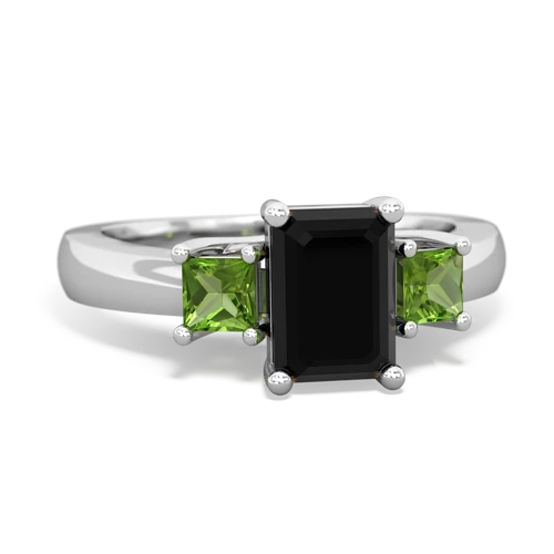 onyx-peridot timeless ring