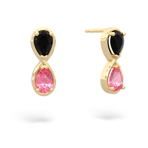 onyx-pink sapphire infinity earrings