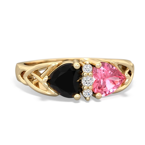 onyx-pink sapphire celtic ring