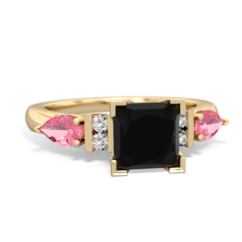 onyx-pink sapphire engagement ring