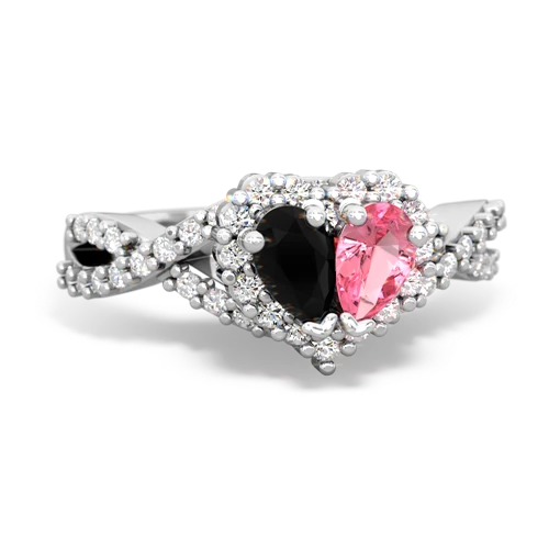 onyx-pink sapphire engagement ring