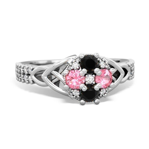 onyx-pink sapphire engagement ring