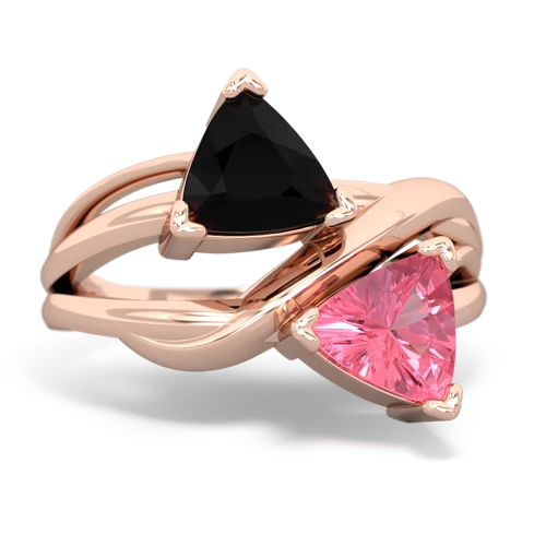 onyx-pink sapphire filligree ring