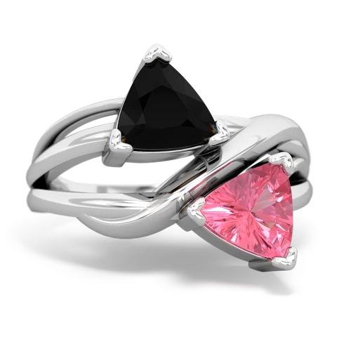 onyx-pink sapphire filligree ring