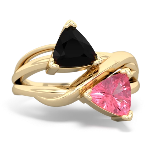 onyx-pink sapphire filligree ring