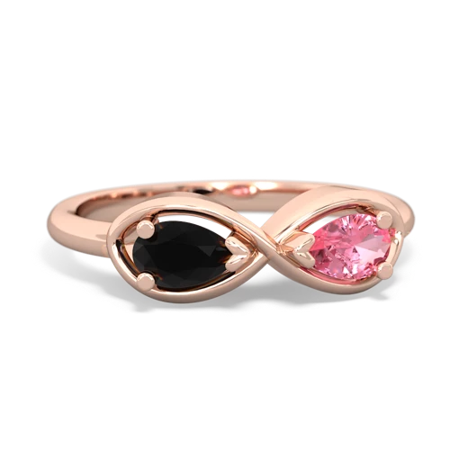 onyx-pink sapphire infinity ring