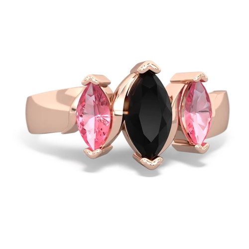 onyx-pink sapphire keepsake ring