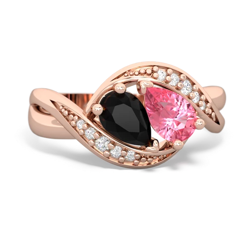 onyx-pink sapphire keepsake curls ring