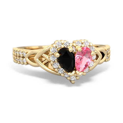 onyx-pink sapphire keepsake engagement ring