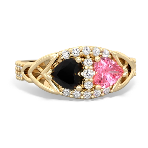 onyx-pink sapphire keepsake engagement ring