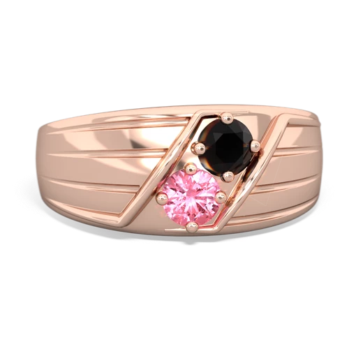 onyx-pink sapphire mens ring