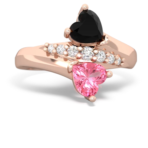 onyx-pink sapphire modern ring