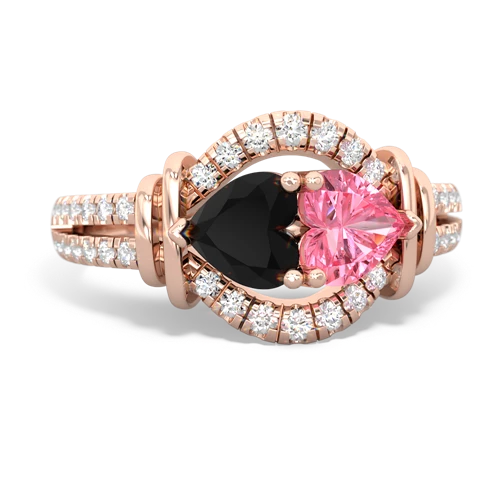 onyx-pink sapphire pave keepsake ring