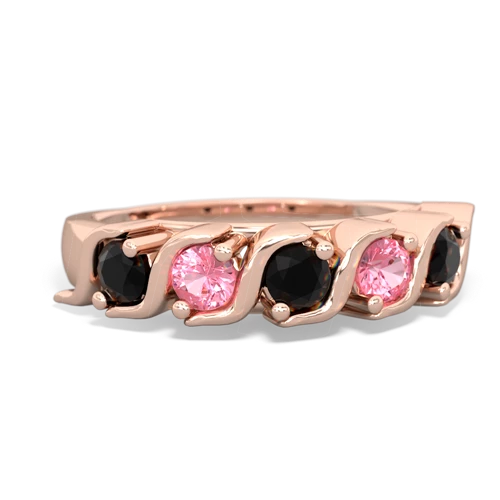 onyx-pink sapphire timeless ring