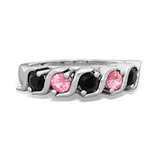 onyx-pink sapphire timeless ring