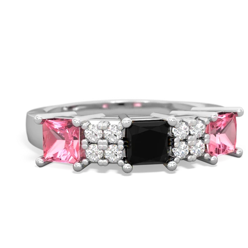 onyx-pink sapphire timeless ring