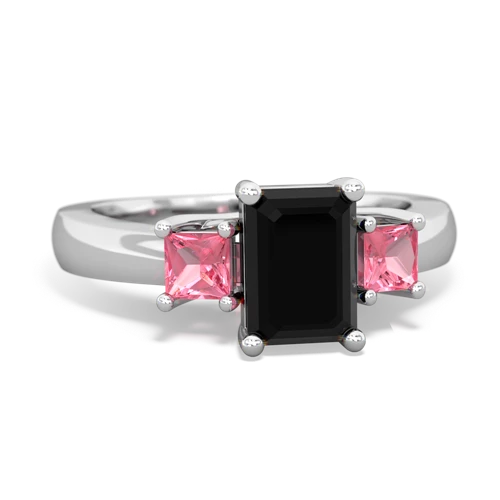 onyx-pink sapphire timeless ring