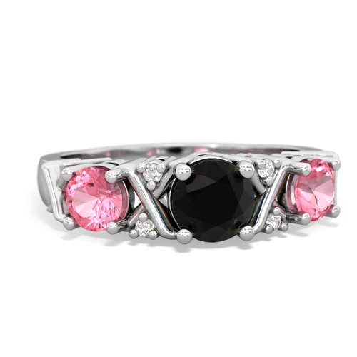 onyx-pink sapphire timeless ring