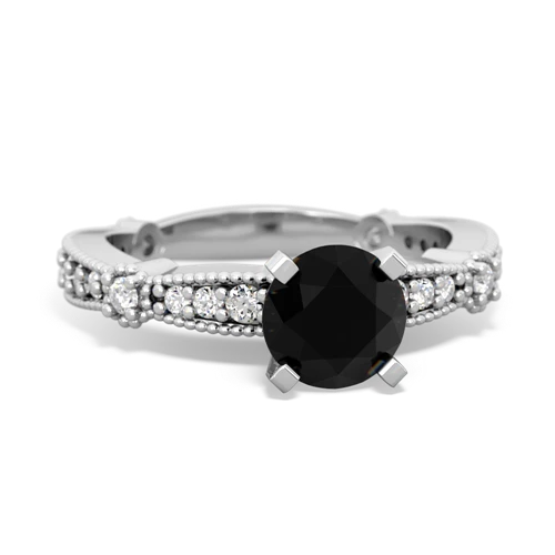 onyx antique engagement ring