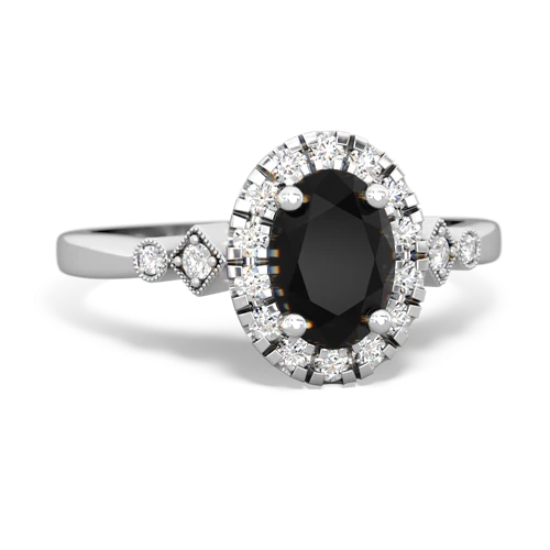 Black Onyx Antique-style Halo Genuine Black Onyx ring Ring