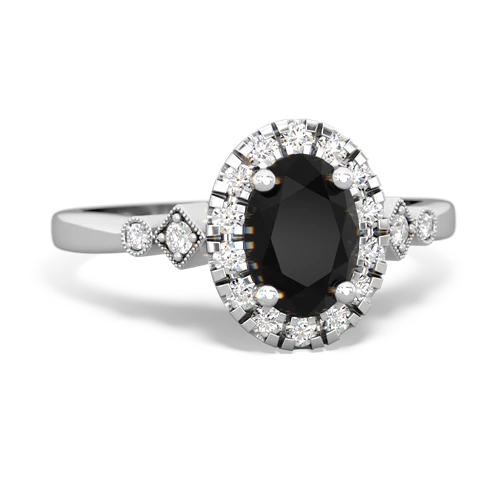 onyx antique halo ring