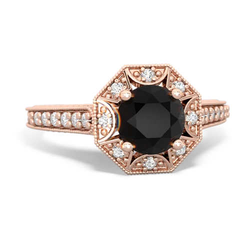 onyx antique hexagon ring