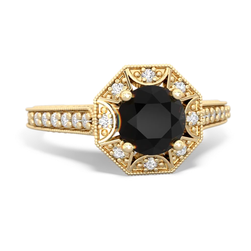 onyx antique hexagon ring