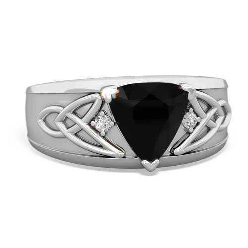 Black Onyx Celtic Trinity Knot Men's Genuine Black Onyx ring Ring