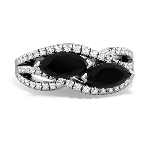 Black Onyx Diamond Rivers Genuine Black Onyx ring Ring