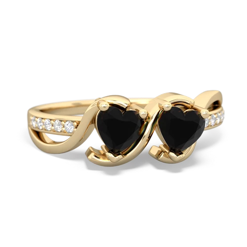 Black Onyx Side by Side Genuine Black Onyx ring Ring