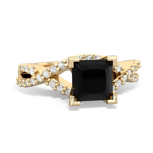 Black Onyx Diamond Twist Genuine Black Onyx ring Ring